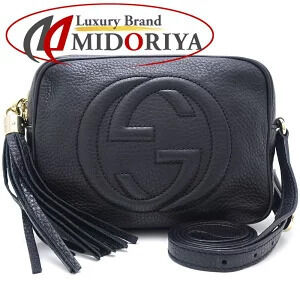 GUCCI Disco Bag Shoulder Soho Leather Black